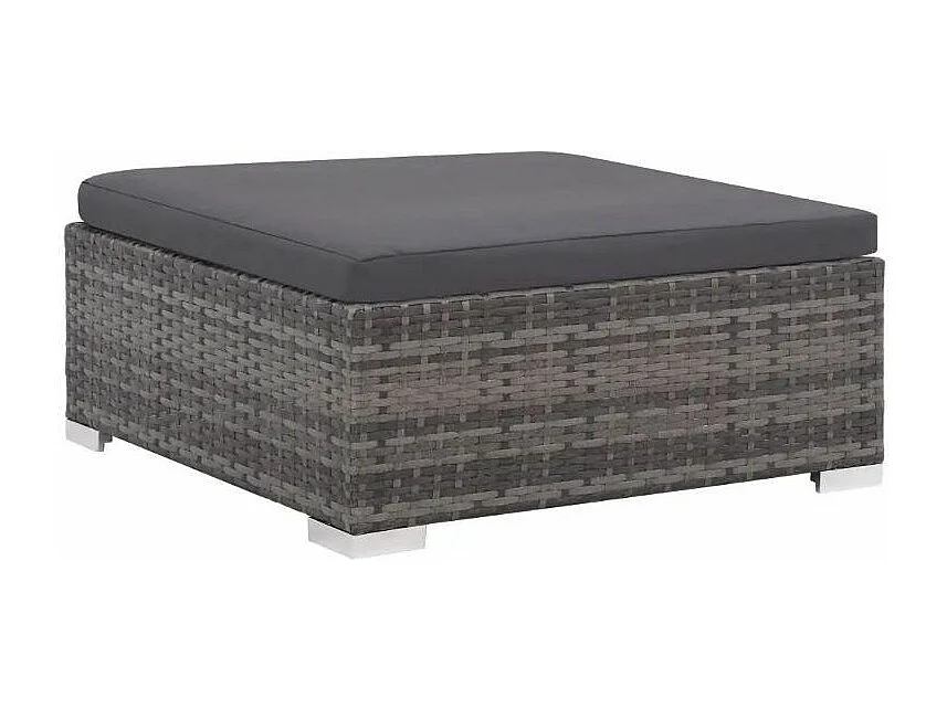 Salon de jardin 6 pièces résine tressée coussins gris Magl