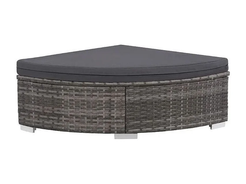 Salon de jardin 6 pièces résine tressée coussins gris Magl