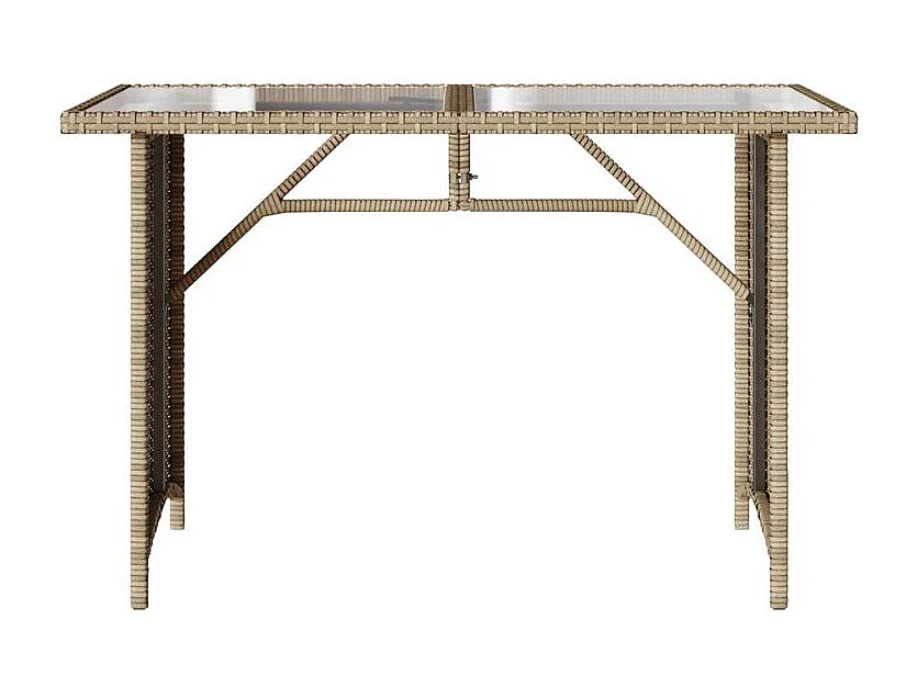 Ensemble à manger de jardin et coussins 2 pcs beige poly rotin