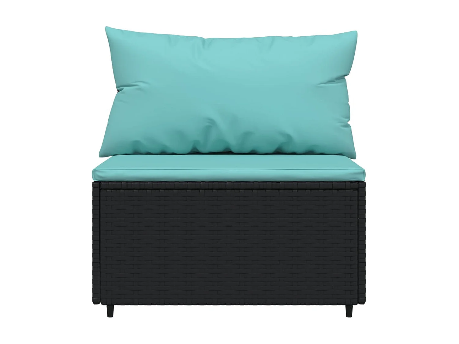 Salon de jardin 4 pcs avec coussins Noir Résine tressée