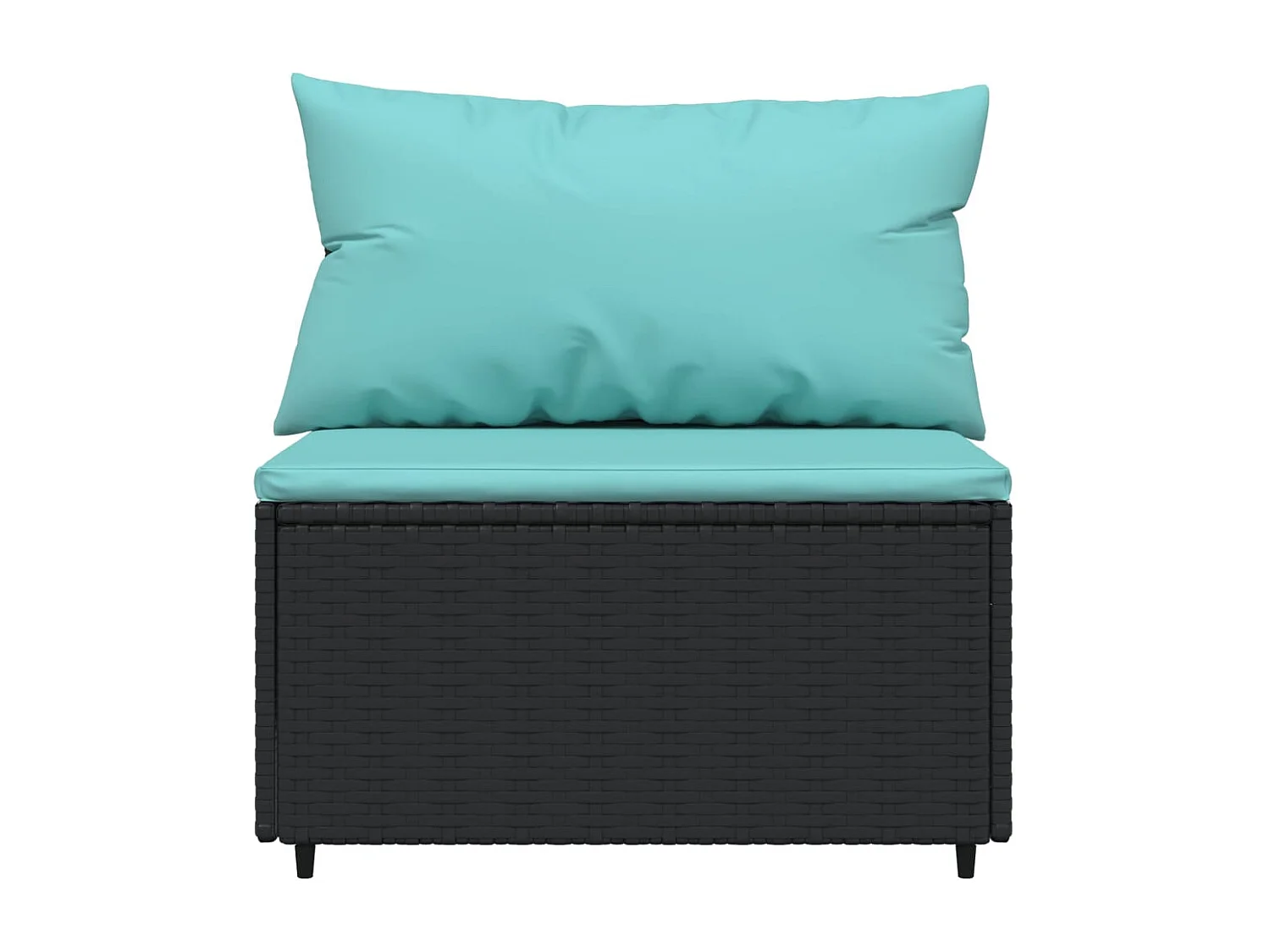 Canapés centraux de jardin et coussins 2pcs Noir Résine tressée