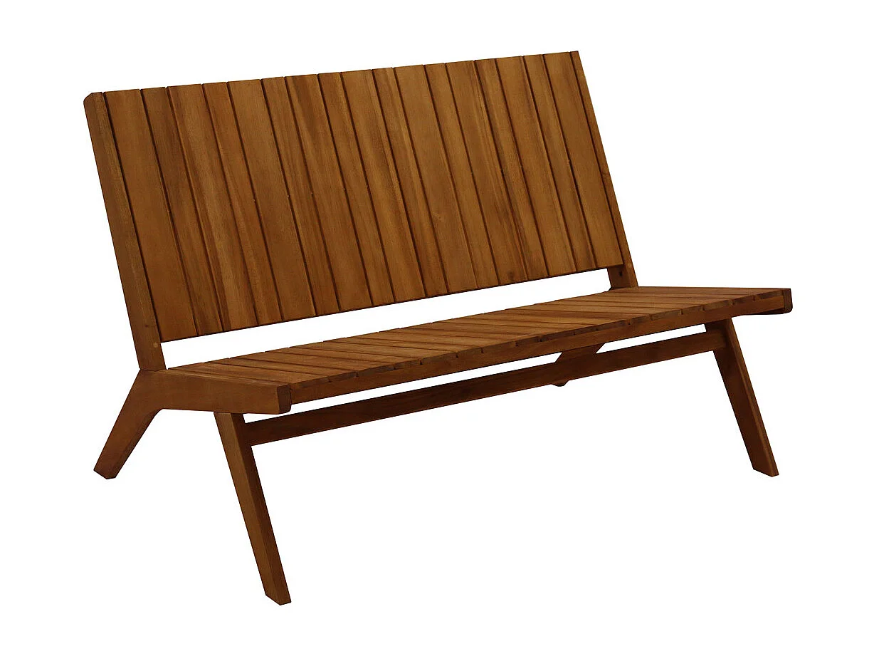 Gartenmöbel Bank 2-Sitzer und Couchtisch aus Massivholz TIDAK