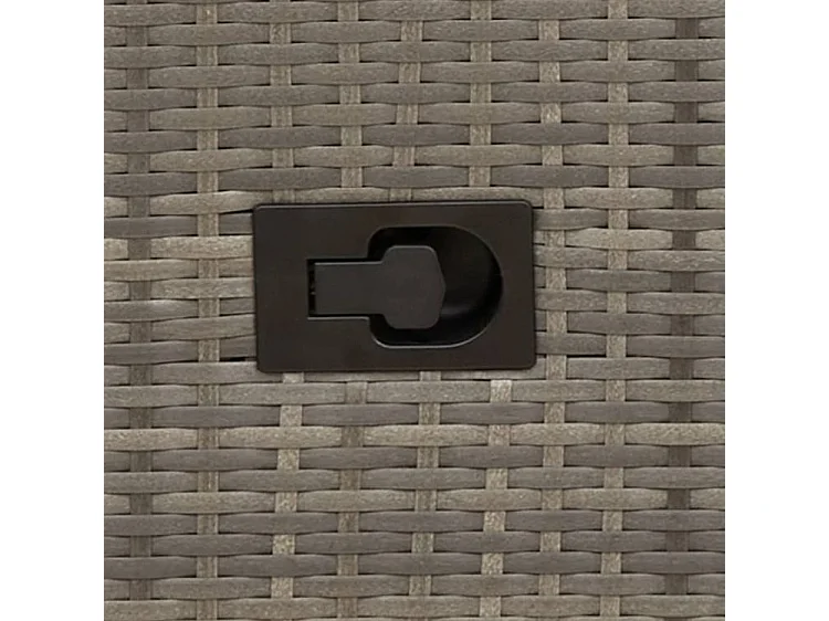 Canapé de jardin inclinable 2 places avec table gris poly rotin