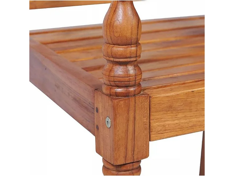 Salon de jardin Batavia teck massif foncé avec coussins blanc Aqual