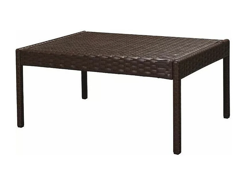 Salon de jardin modulaire 1 canapé résine marron coussins blanc Kesaria