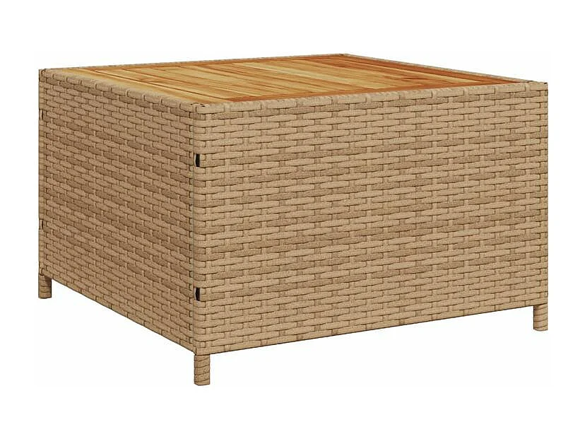 Canapé de jardin avec table et coussins en forme de L beige