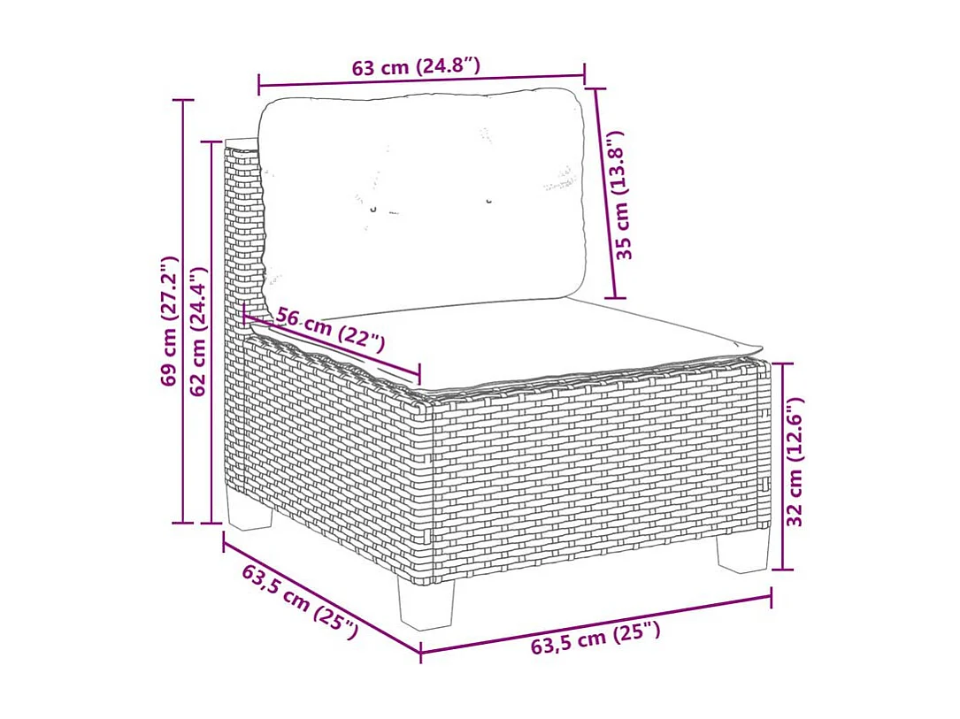 Salon de jardin avec coussins 10 pcs gris résine tressée