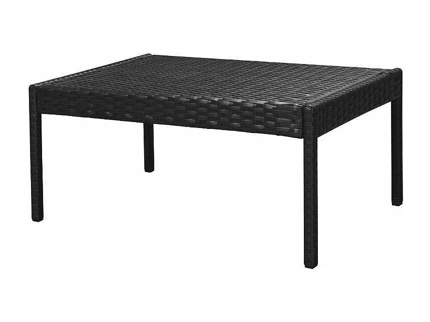 Salon de jardin modulaire 1 canapé résine noir coussins blanc Kesaria