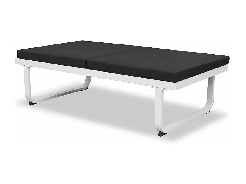 Salon de jardin modulaire 3 canapés métal blanc coussins noir Groove