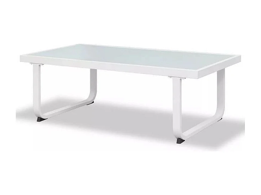 Salon de jardin modulaire 3 canapés métal blanc coussins noir Groove