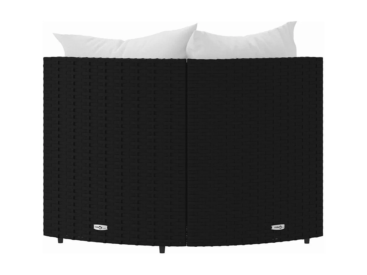 Canapés d'angle de jardin et coussins 2pcs Noir Résine tressée