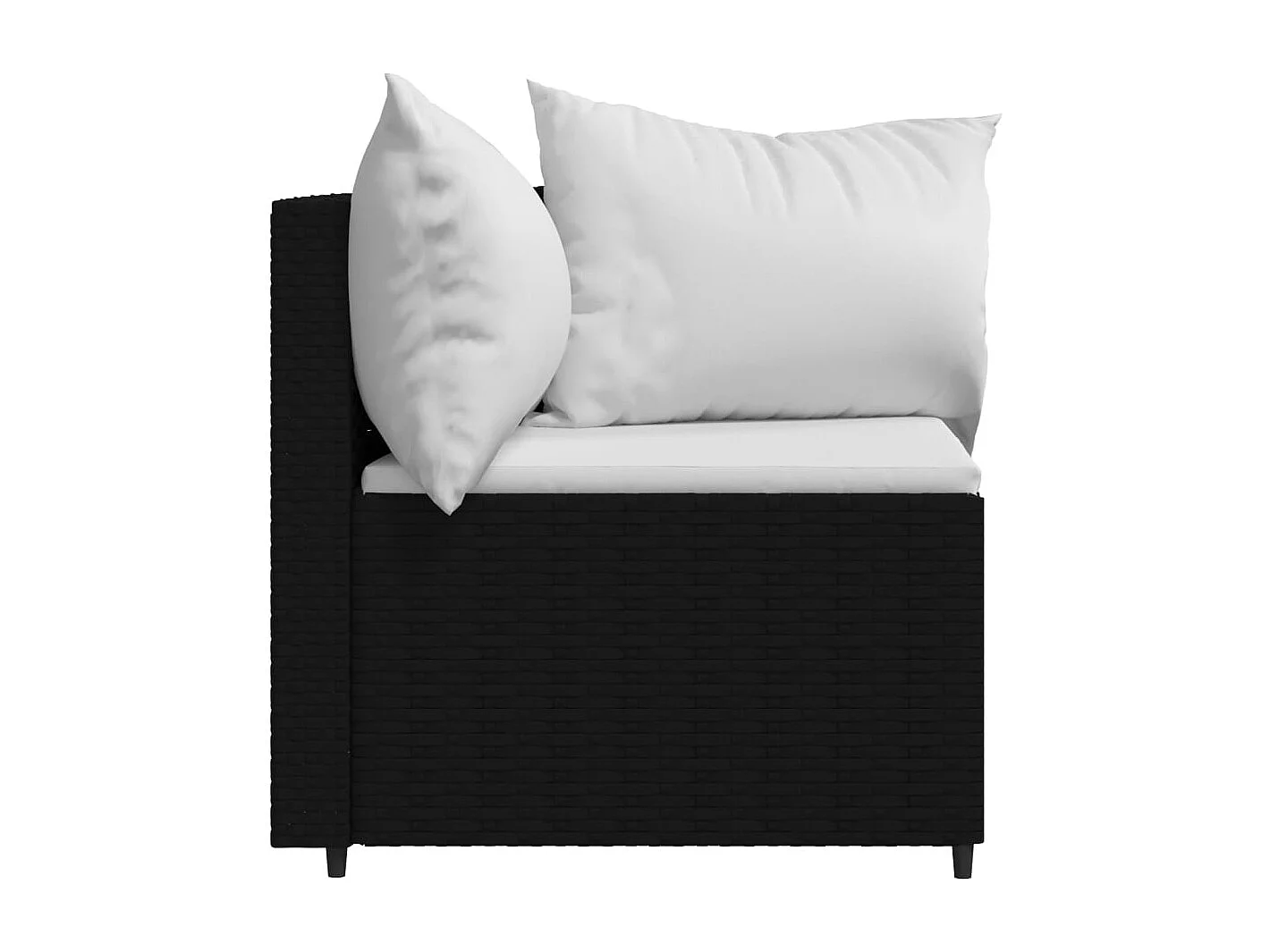 Canapés d'angle de jardin et coussins 2pcs Noir Résine tressée