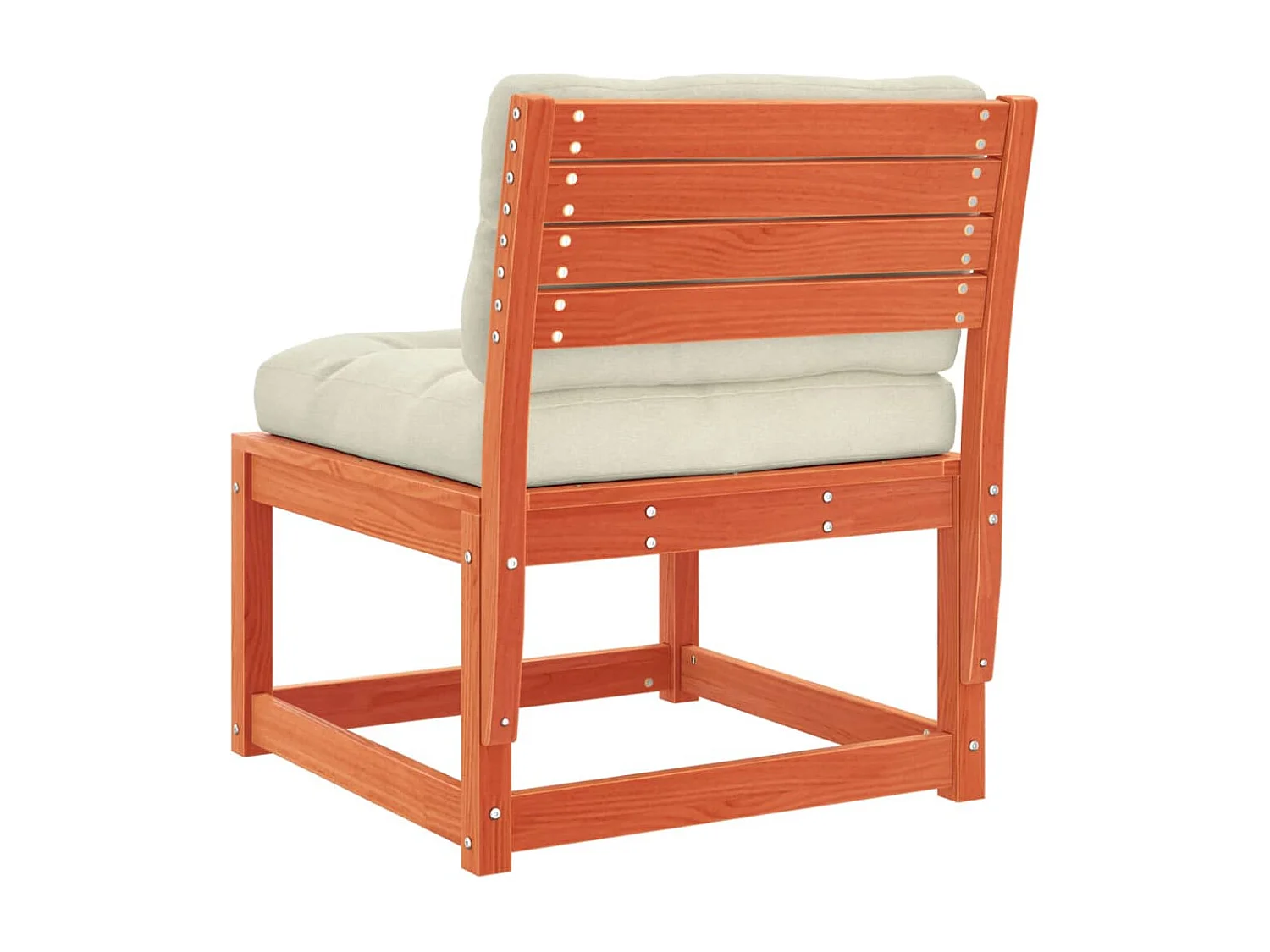 Canapé de jardin avec coussins marron bois pin massif