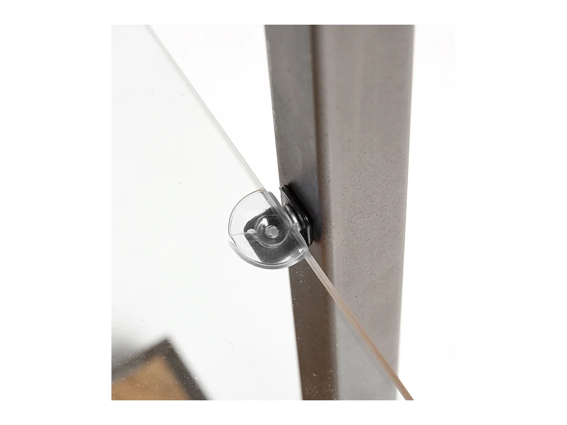 Bibliothèque en bois de manguier naturel et verre trempé Kleine 47cm