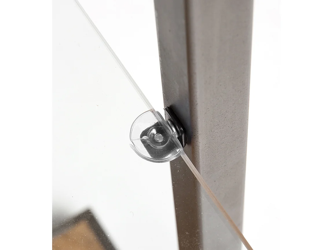 Bibliothèque en bois de manguier naturel et verre trempé Kleine 47cm