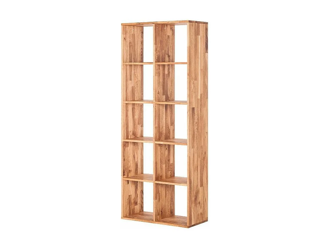Bibliothéque en bois de chêne massif 10 compartiments Moby 187cm