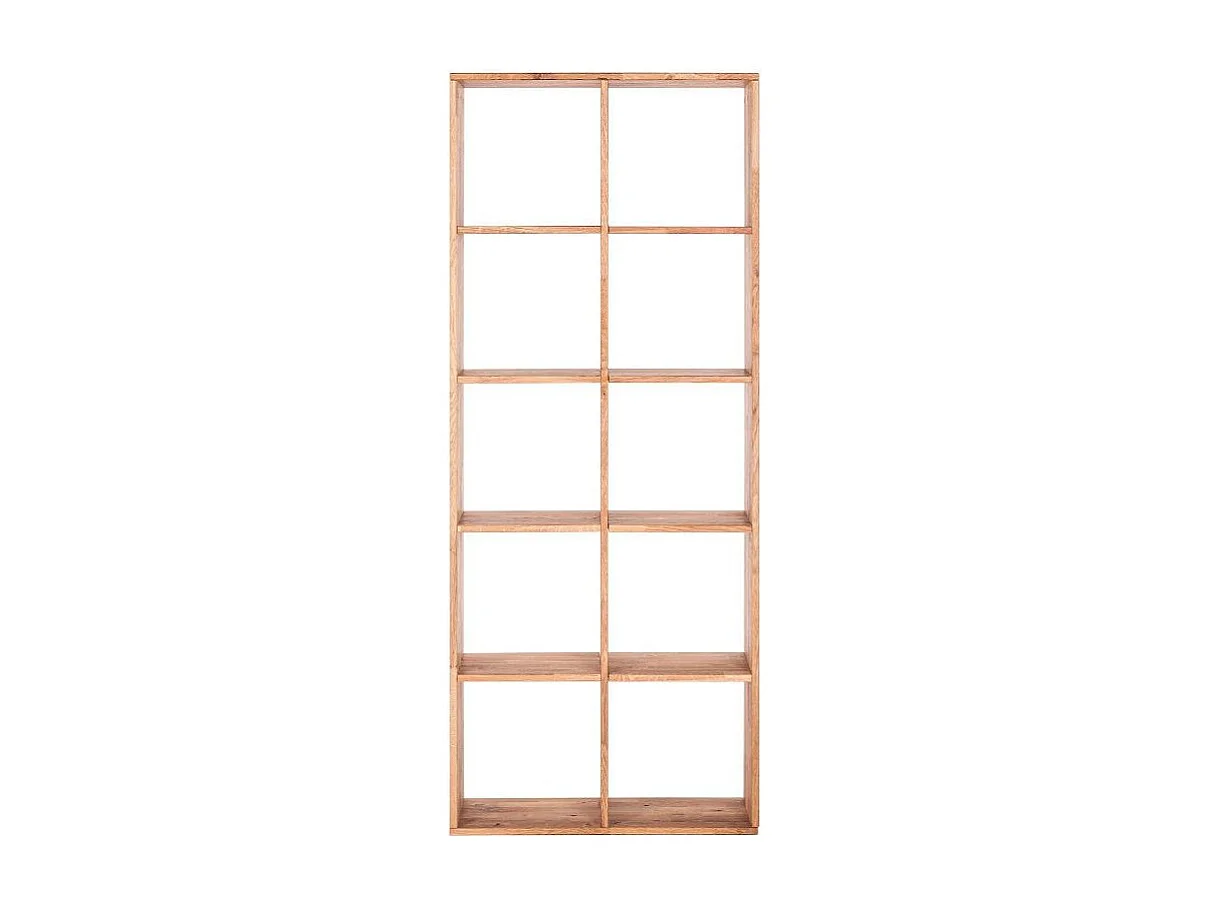 Bibliothéque en bois de chêne massif 10 compartiments Moby 187cm