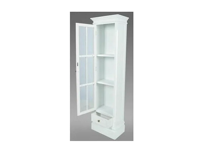 Bibliothèque 1 tiroir 1 porte vitrée bois blanc Chicco