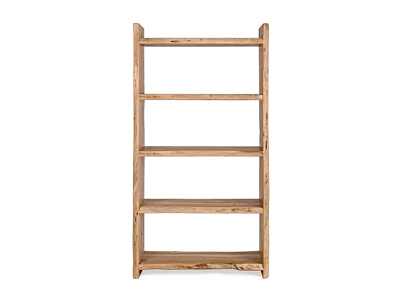 Bibliothèque en bois d'acacia naturel 4 niveaux Adria 90cm