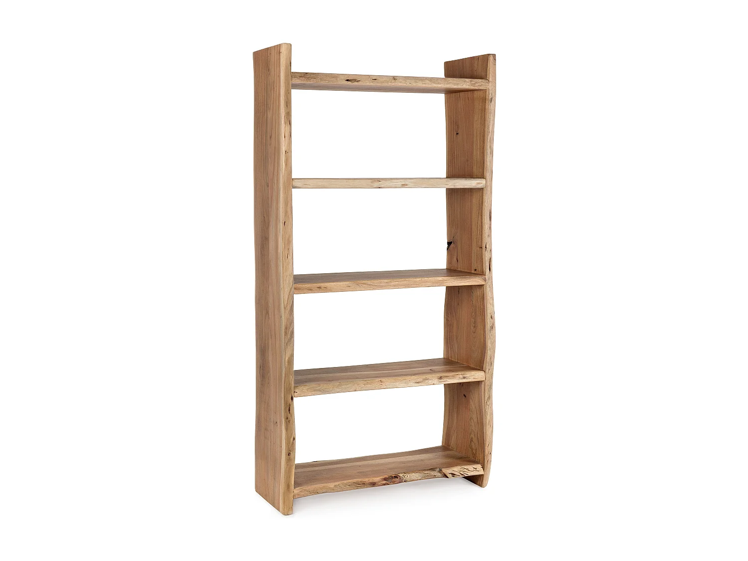 Bibliothèque en bois d'acacia naturel 4 niveaux Adria 90cm
