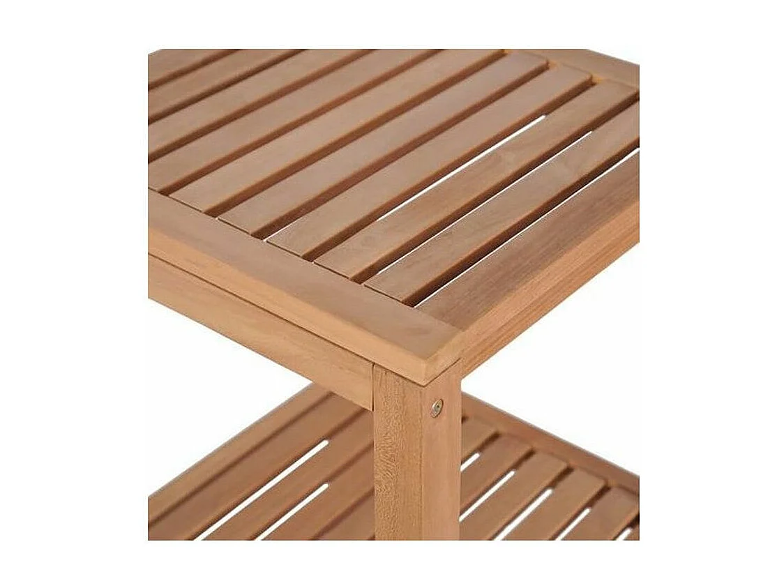 Bibliothèque 4 étagères teck massif clair Lenna