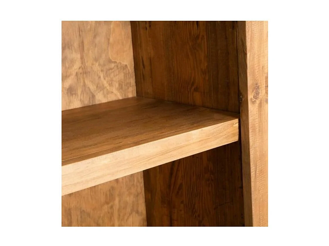 Bibliothèque orientale 2 étagères 2 portes pin massif Caged