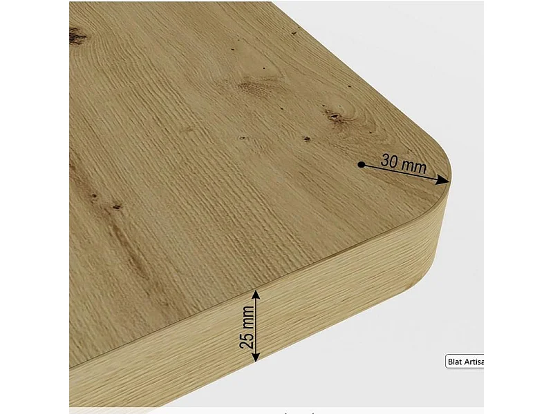 Scrivania regolabile in altezza elettricamente 140x70 bianco/rovere Artisan