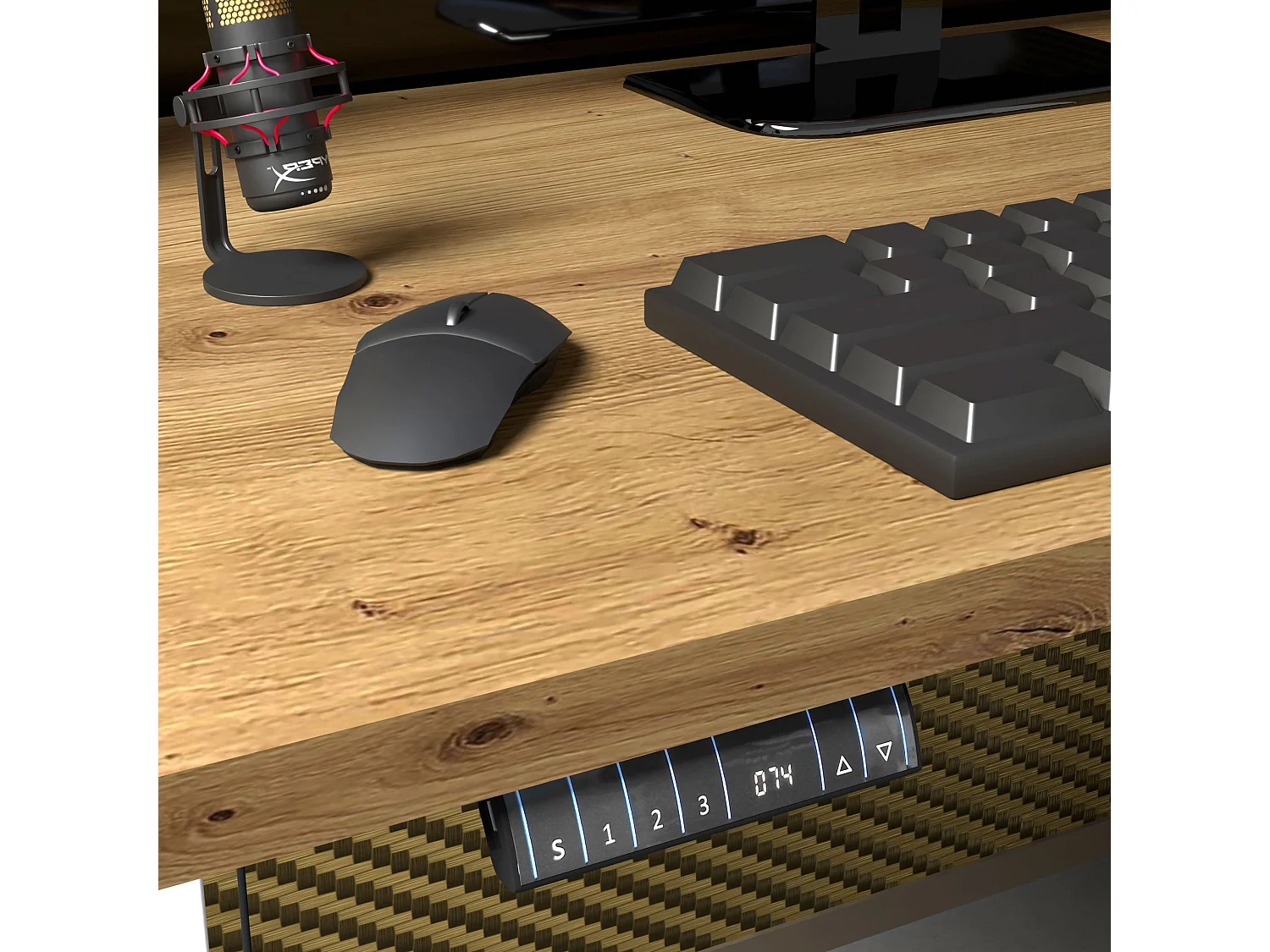 Elektrisch verstelbaar bureau 140x70 wit/artisan