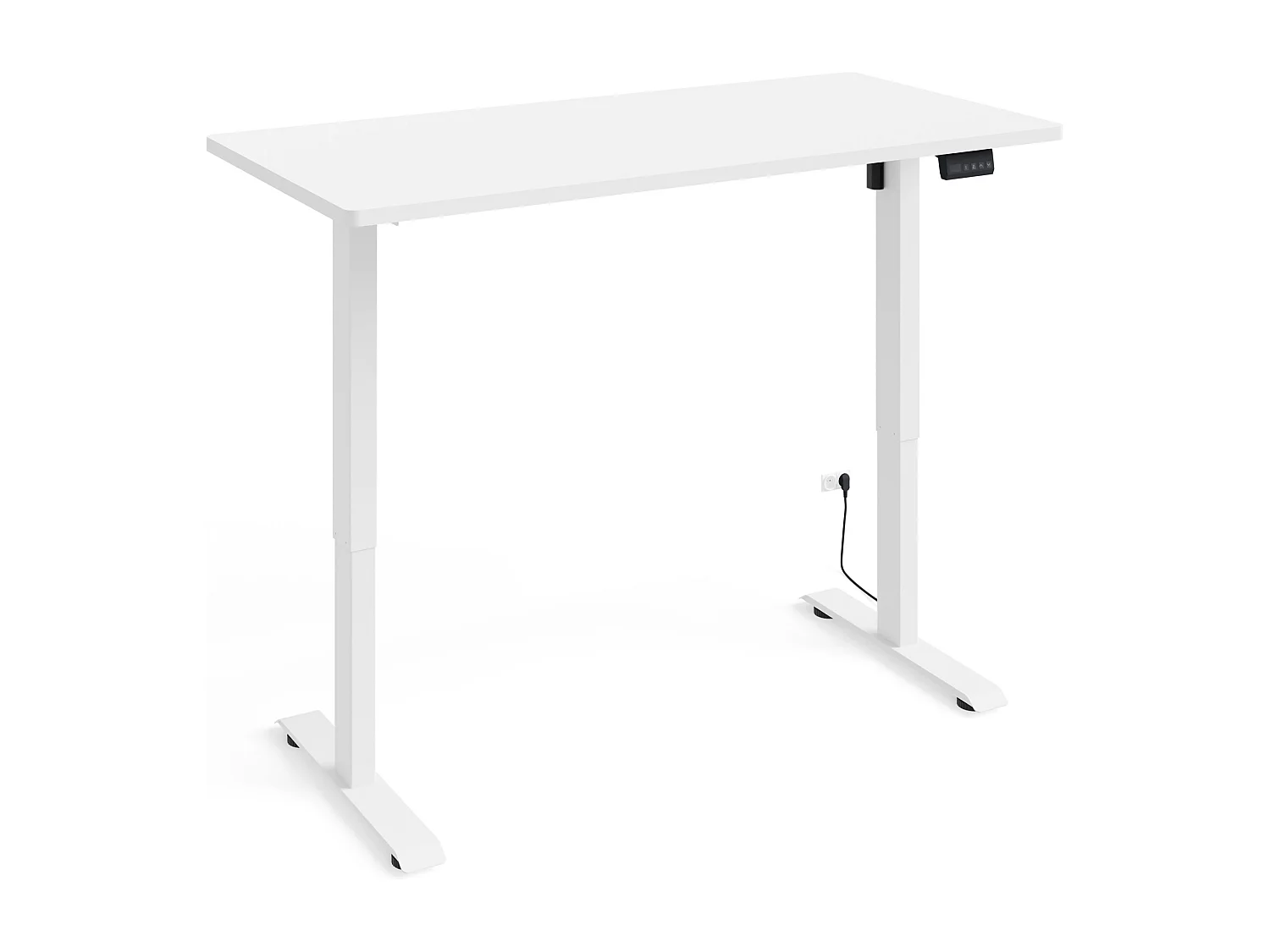 Bureau réglable en hauteur électrique 120x65x2,5cm blanc