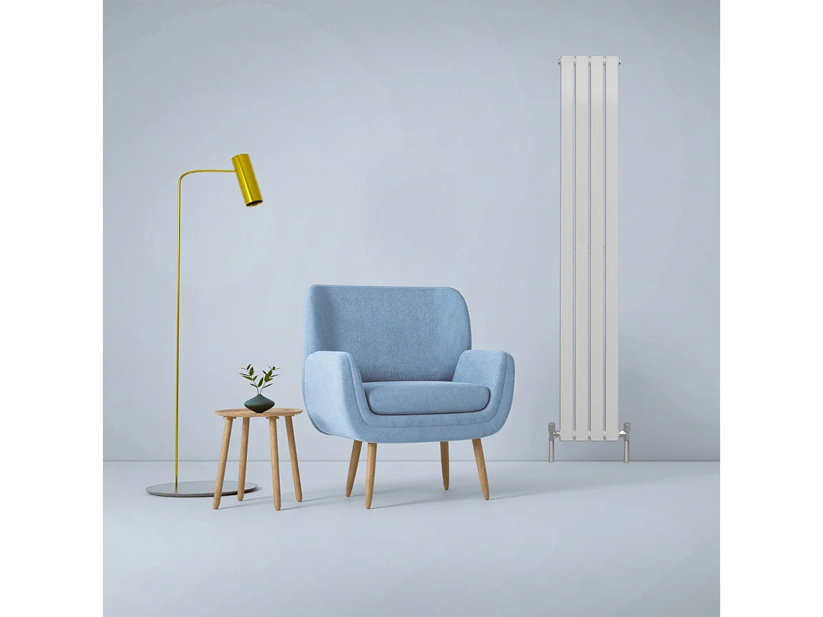 Radiadores Panel Plano Diseñador 1800x280mm Calefacción Central- Blancoo Brillante