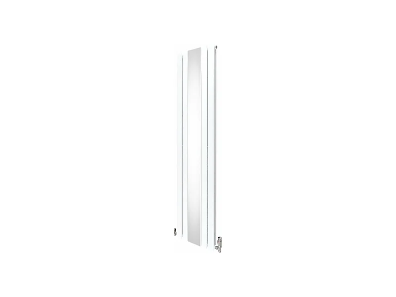 Radiador Plano con Espejo y Válvulas Cromadas TVR - 1800 mm x 425 mm - Blancoo