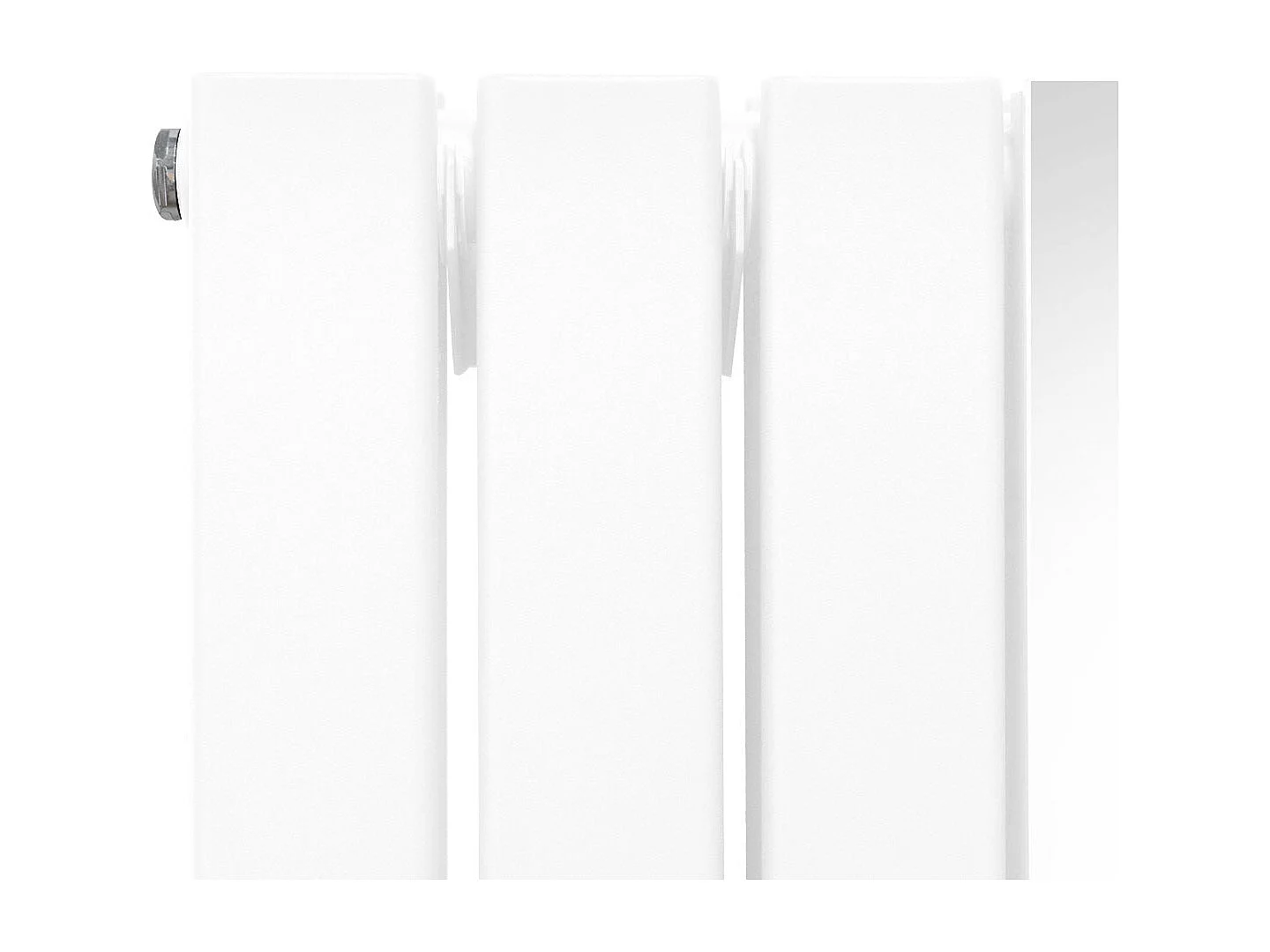 Grzejnik z płaskim lustrem i zaworami - 1800 mm x 425 mm - biały
