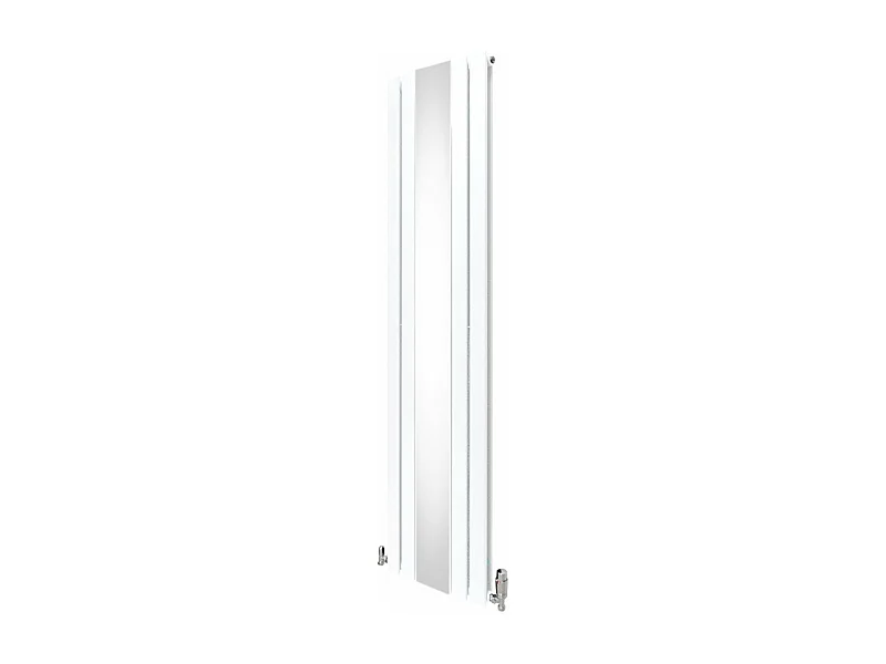Radiatore a Specchio e Valvole Cromate - 1800 mm x 425 mm - Bianco