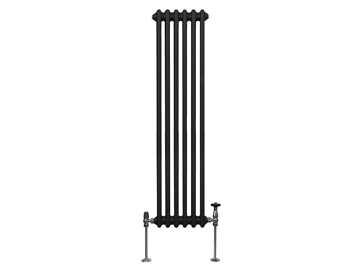 Tradiční 2sloupový radiátor - 1500 x 292 mm - černý