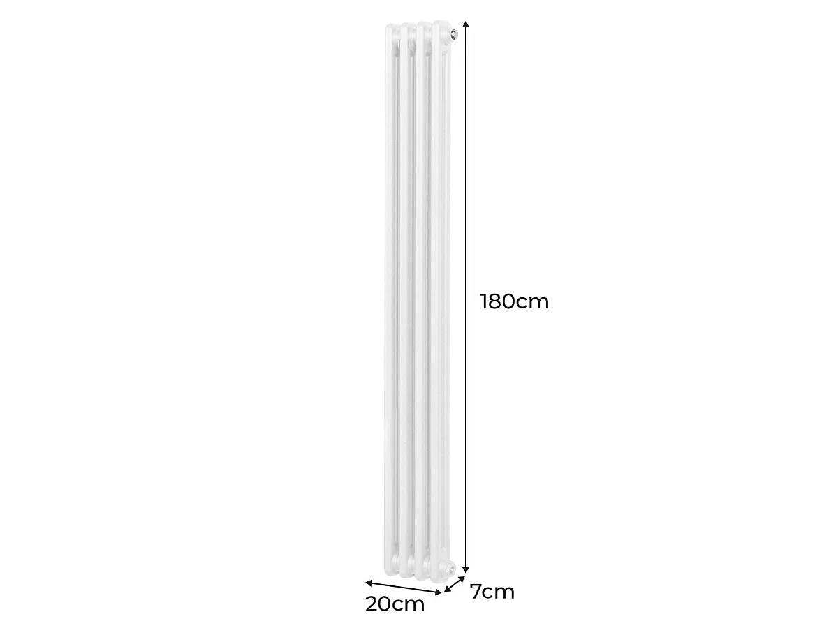 Tradycyjny grzejnik 2-kolumnowy - 1800 x 202 mm - biały