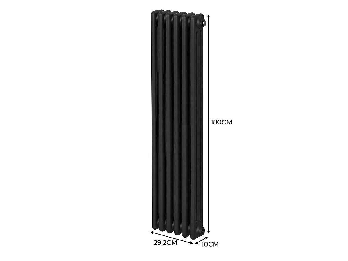 Radiateur Traditionnel à 3 Colonnes – 1800 x 292 mm – Noir