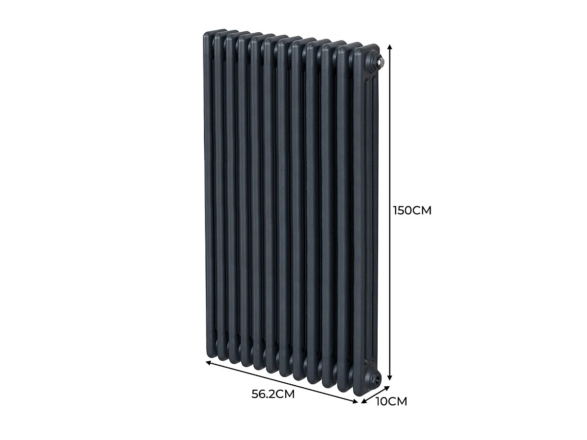 Radiateur Traditionnel à 3 Colonnes – 1500 x 562 mm – Gris Anthracite