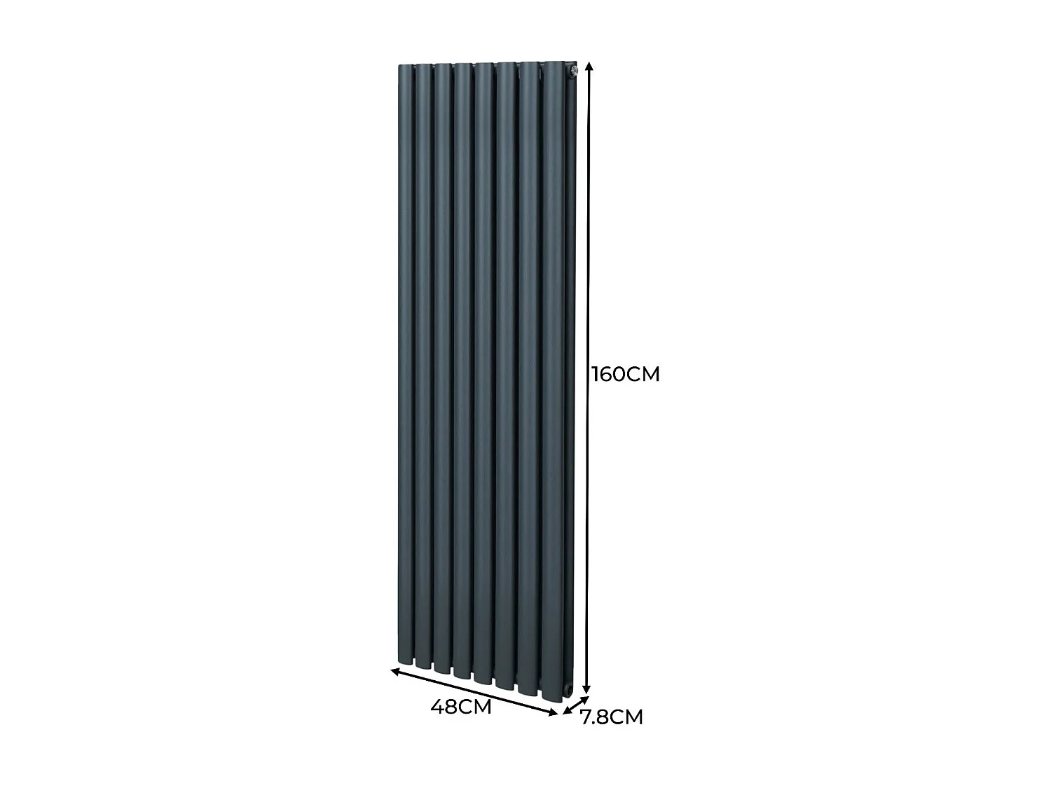 Grzejnik kolumnowy owalny – 1600 mm x 480 mm – antracytowo-szary