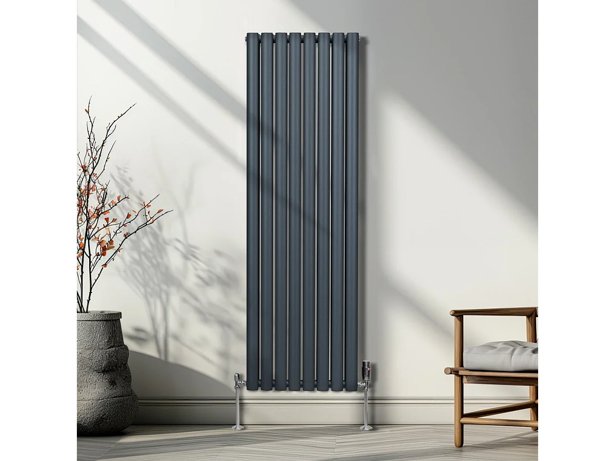 Grzejnik kolumnowy owalny – 1600 mm x 480 mm – antracytowo-szary