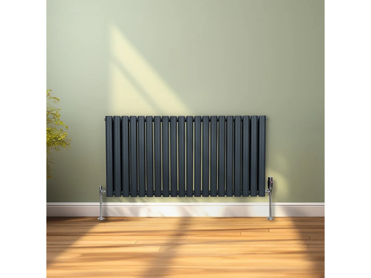Oval Column Radiator – 600mm x 1200mm – Anthracite Grey