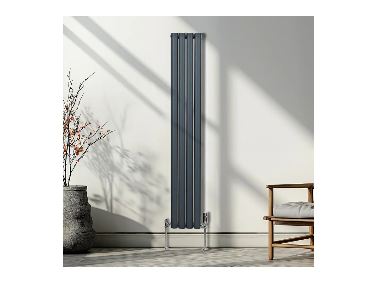 Radiateur à Colonne Ovale - 1600mm x 240mm – Gris Anthracite