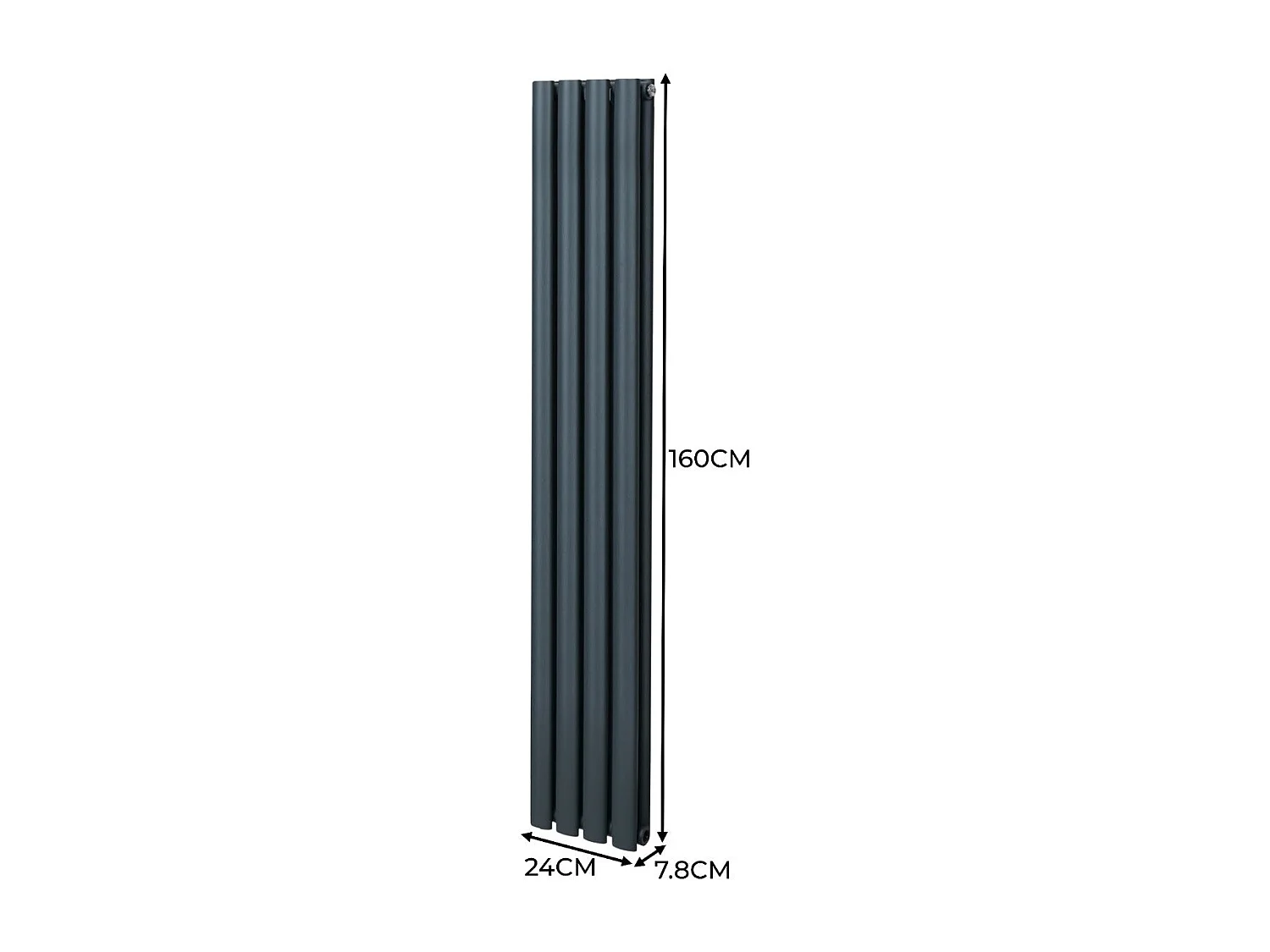 Radiateur à Colonne Ovale - 1600mm x 240mm – Gris Anthracite