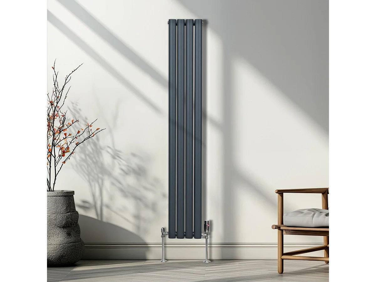 Radiateur à Colonne Ovale - 1600mm x 240mm – Gris Anthracite