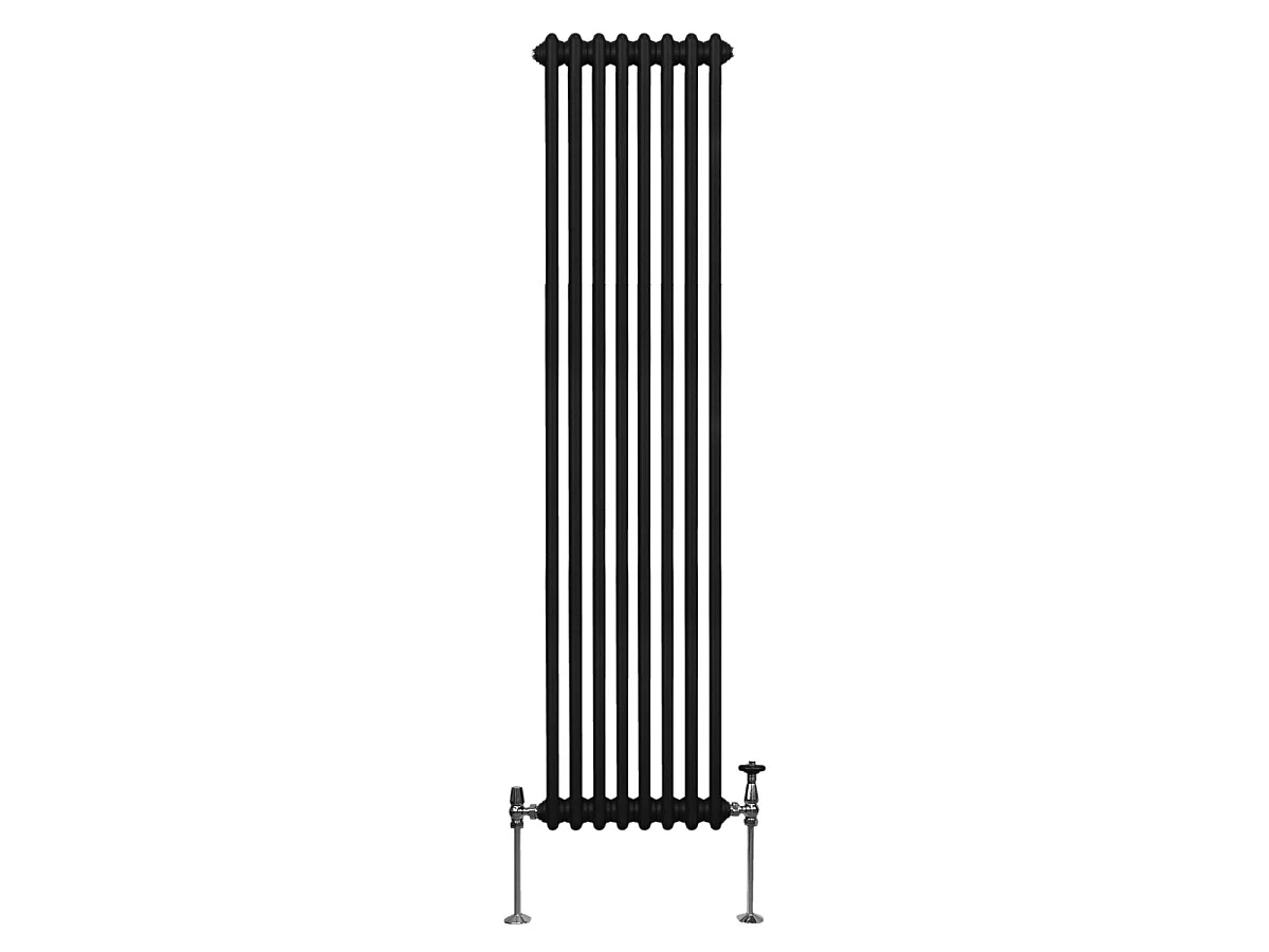 Traditional 2 Column Radiator - 1800 x 382mm - Black