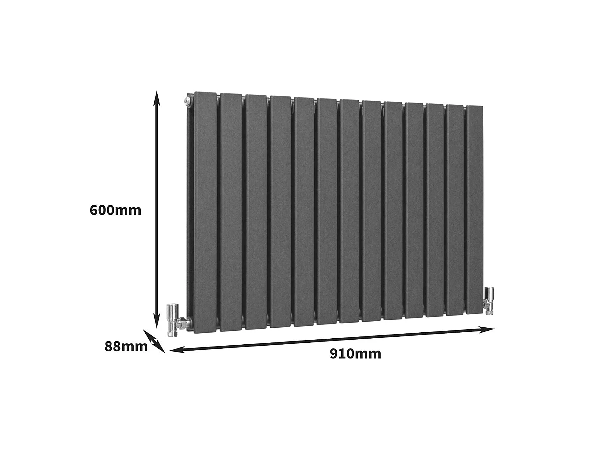 Dizajnové ploché radiátory antracitovo sivé 600 mm x 910 mm