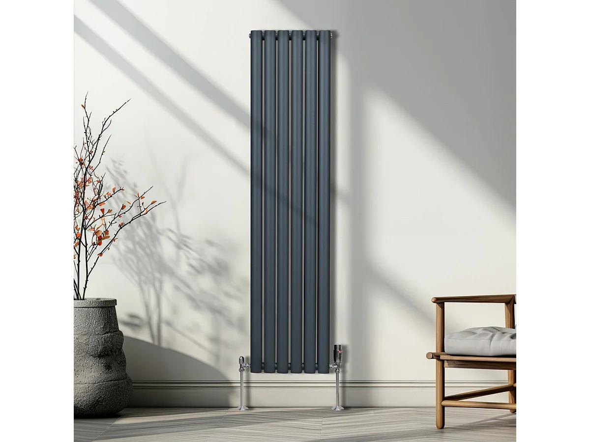Grzejnik kolumnowy owalny – 1600 mm x 360 mm – antracytowo-szary
