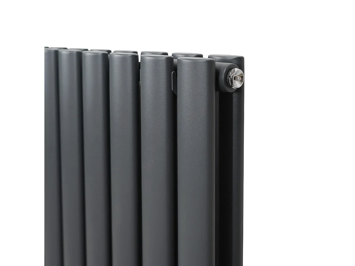 Oval søyleradiator – 1600 mm x 360 mm – antrasittgrå