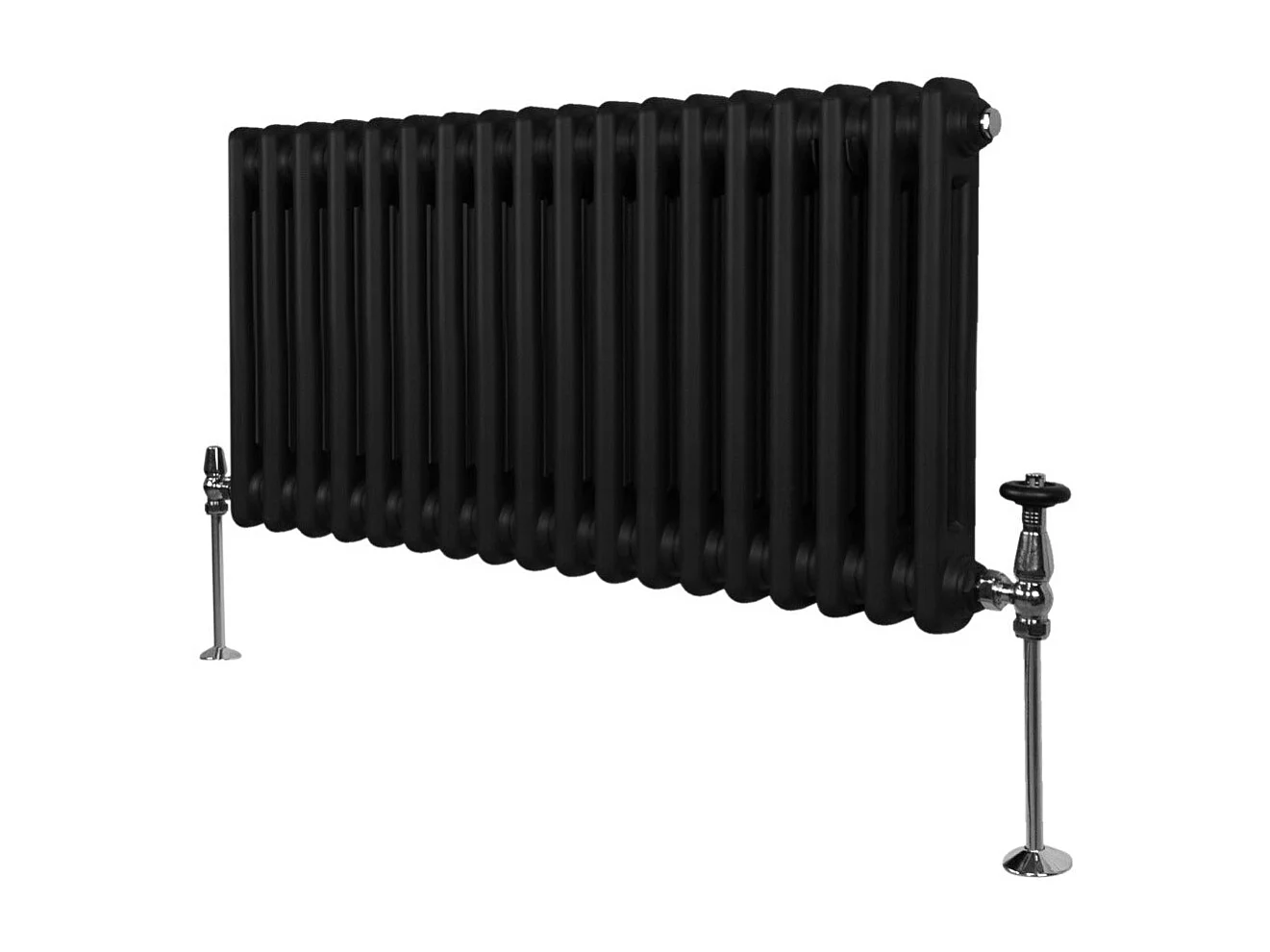 Traditionel 2-søjlet radiator - 300 x 832 mm - Sort