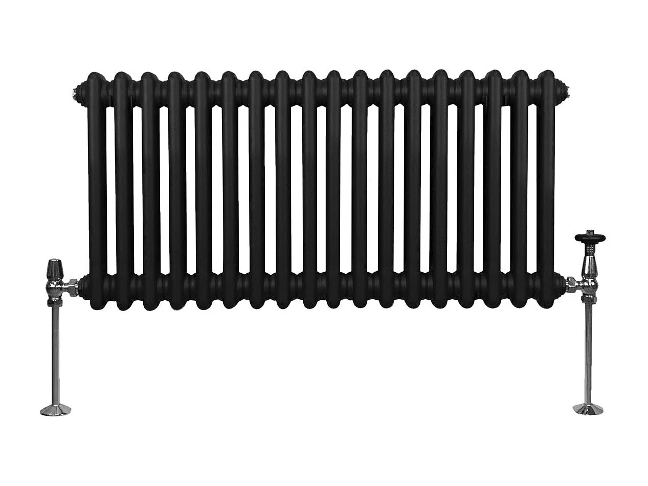 Traditionel 2-søjlet radiator - 300 x 832 mm - Sort