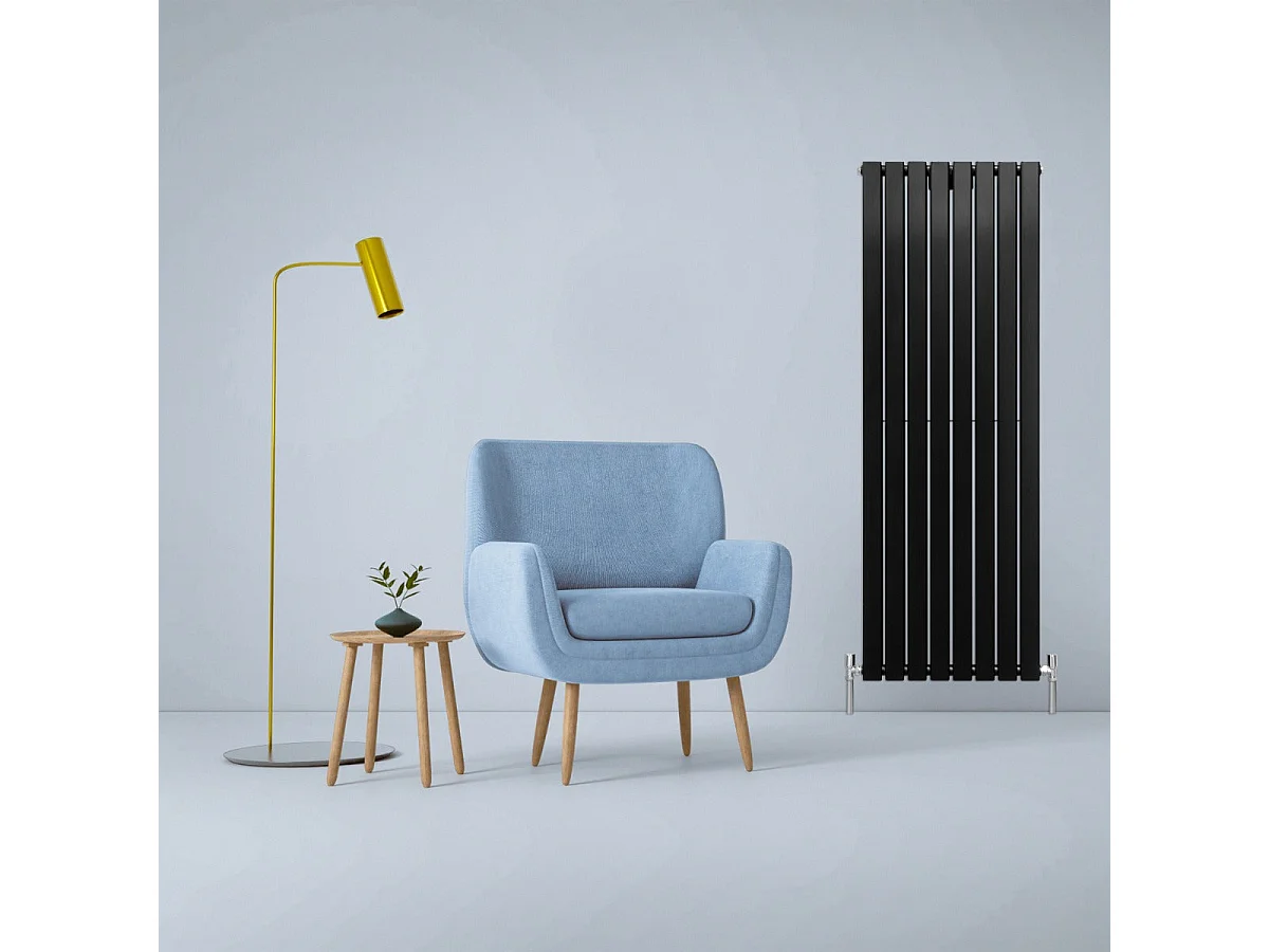 Designer Flat Panel Radiators Matt Black 1600mm x 560mm
